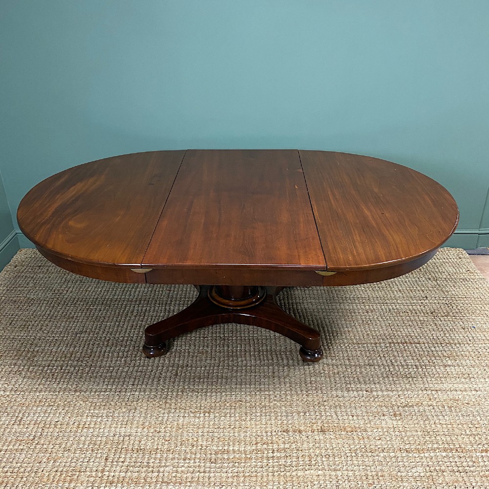 Antique Victorian Mahogany Pedestal Extending Dining Table