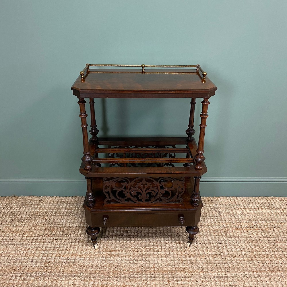 Victorian Rosewood Antique Canterbury