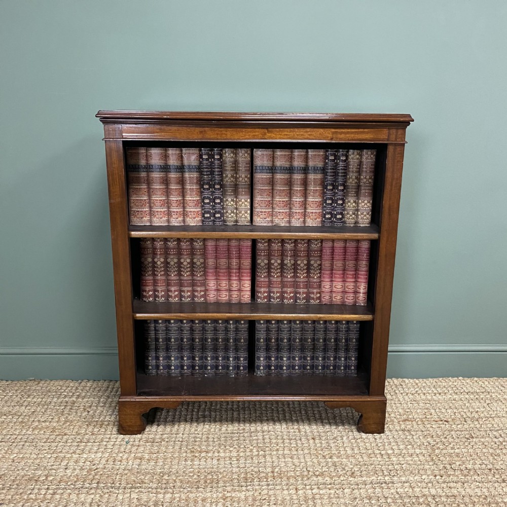Fine Quality Victorian Mahogany Antique Open Bookcase