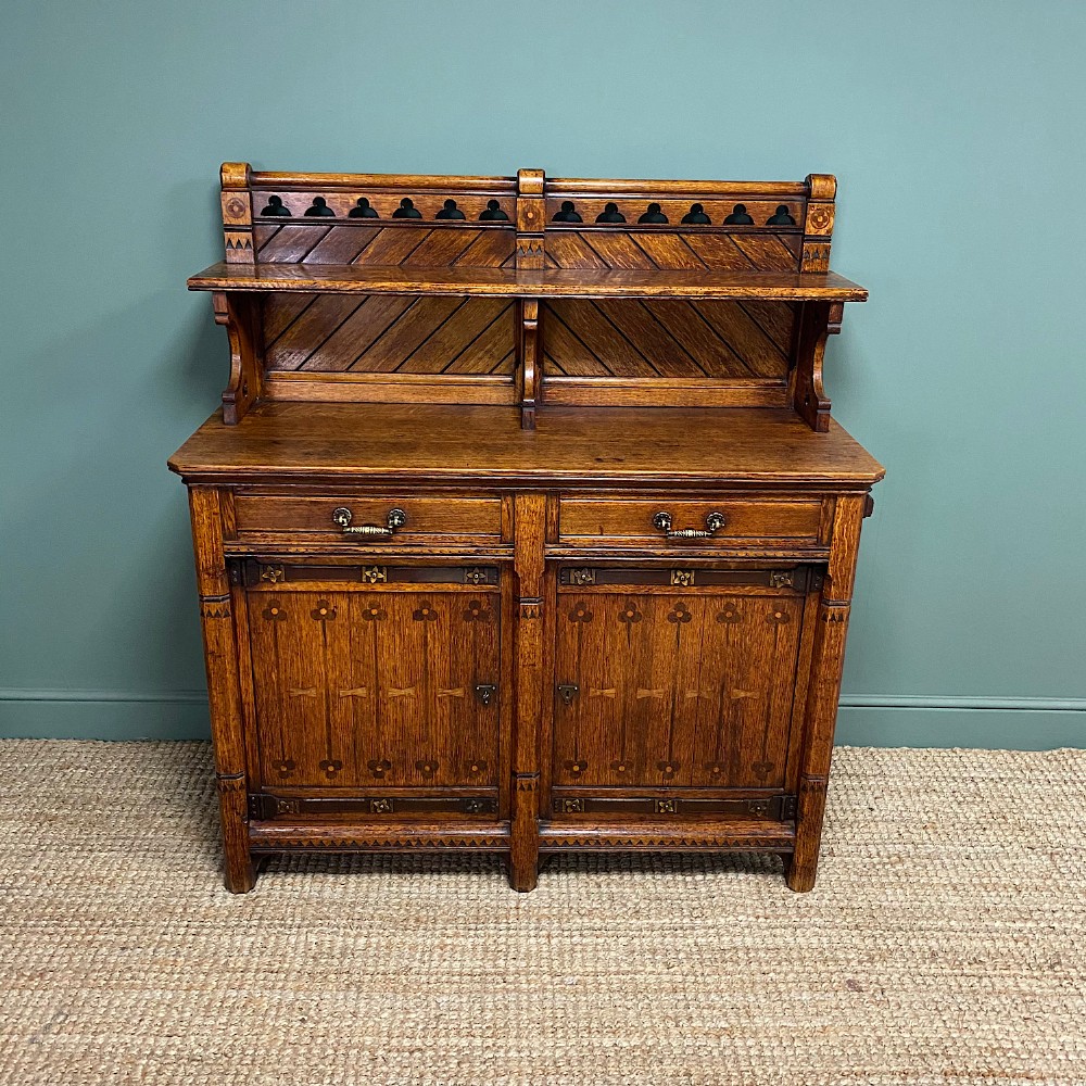 Victorian Holland and Sons Antique Oak Sideboard