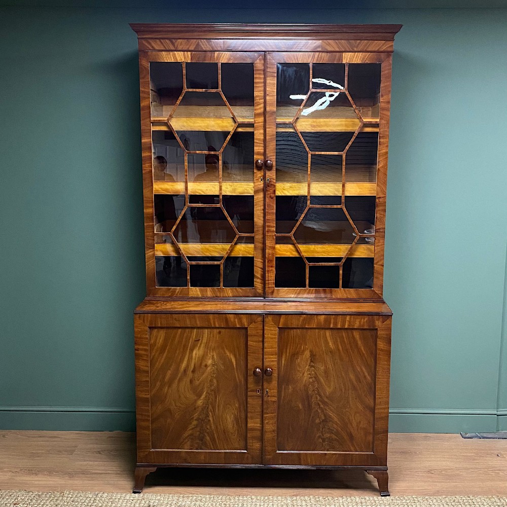 Large Georgian Mahogany Antique Glazed Cabinet