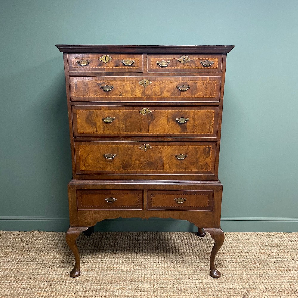 Georgian Antique Walnut Chest on Stand