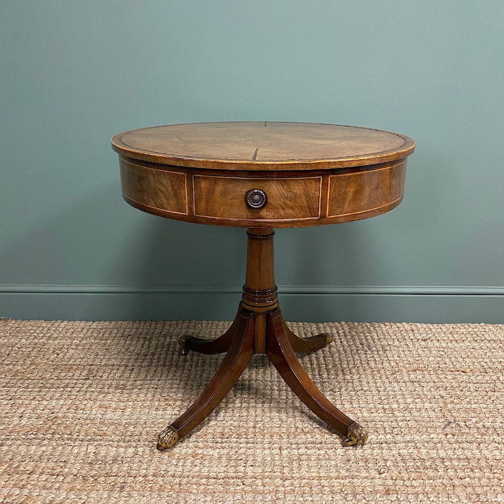 Small Mahogany Antique Drum Table