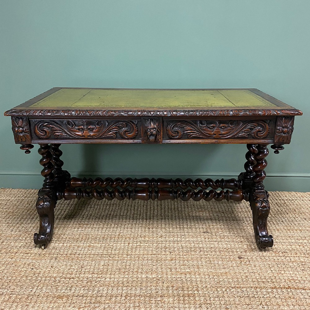 Quality Victorian Oak Antique Writing Desk