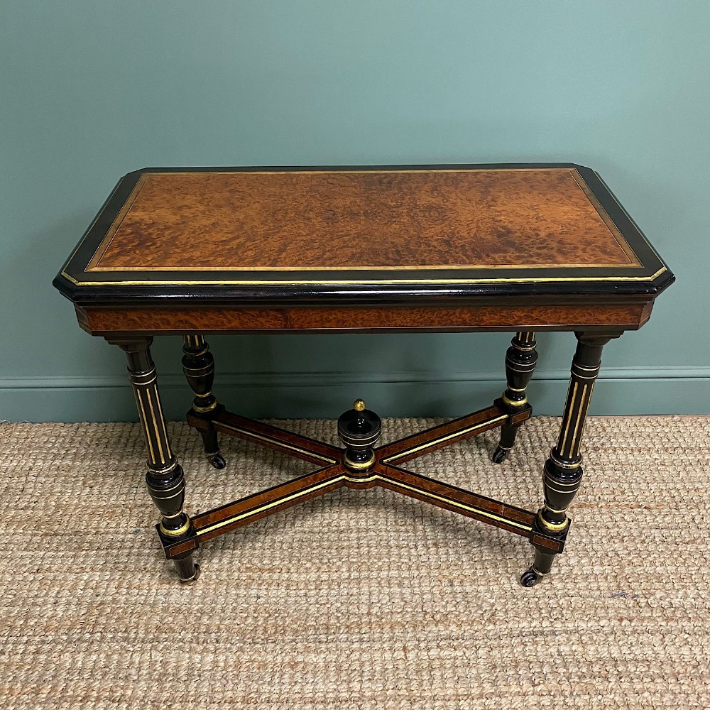 Spectacular Amboyna Antique Card Table