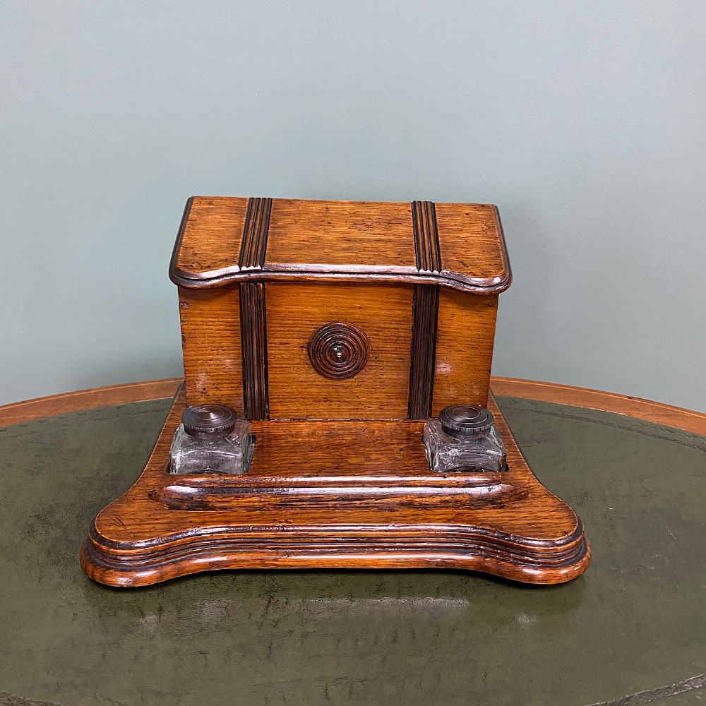 Victorian Oak Desktop Stationary Box