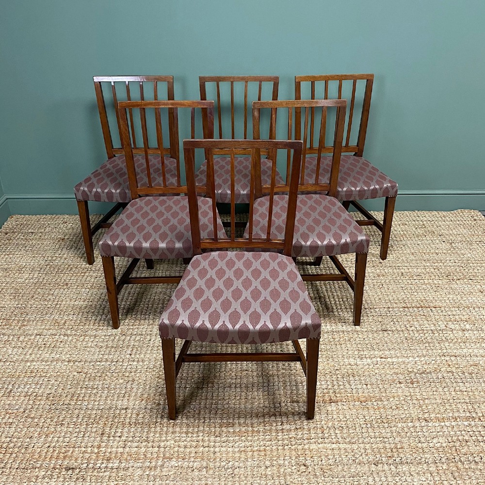 Set of Six Country Georgian Mahogany Antique Dining Chairs