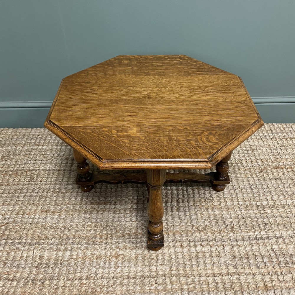 Quality Edwardian Oak Antique Coffee Table View V