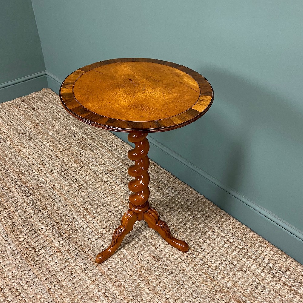 Victorian Satinwood Antique Occasional Lamp Table
