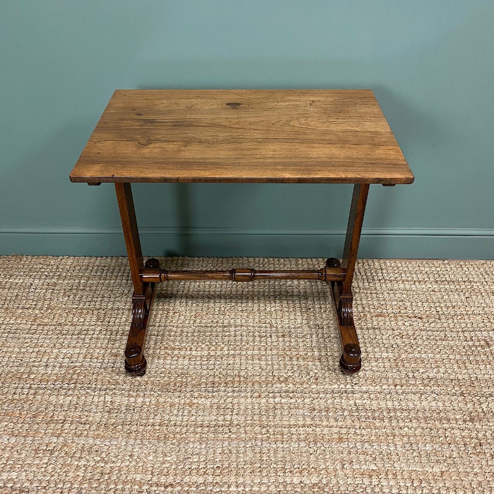 Striking Figured Rosewood Regency Antique Side Lamp Table