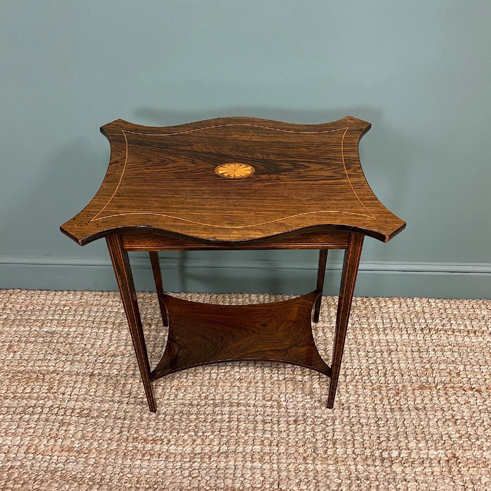 Elegant Inlaid Rosewood Antique Occasional Table
