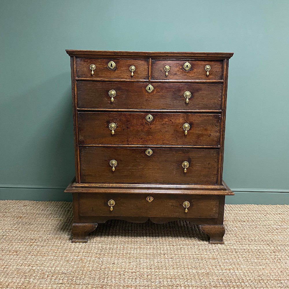 18th Century Country House Antique Chest on Stand
