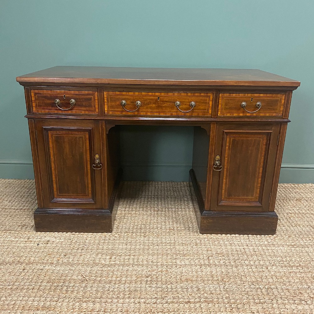 Mahogany Antique Pedestal Desk by Maple & Co
