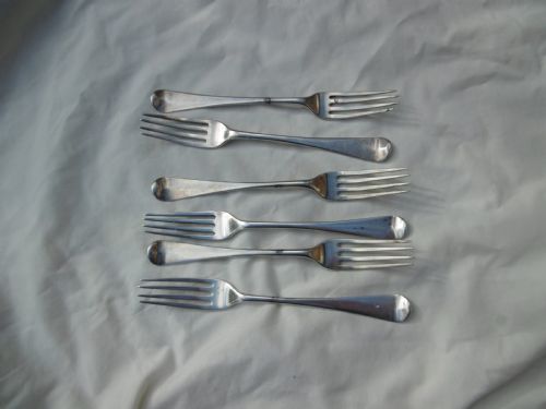 1799 fine set of 6 york dessert forks by hampton price and cattle - CATEGORY: ANTIQUE SILVER - DATED GEORGIAN