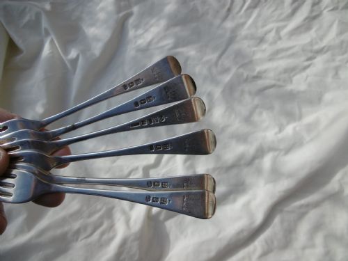 1799 FINE SET OF 6 YORK DESSERT FORKS BY HAMPTON PRICE AND CATTLE - ADDITIONAL PHOTO 2