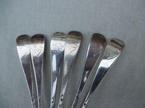 1725 FINE SET OF 6 GEORGE 1ST RAT TAIL TABLESPOONS BY RICHARD SCARLETT - ADDITIONAL PHOTO 3