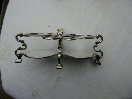 1729 STUNNING CRUET GEORGE 11 SILVER CRUET FRAME BY S WOOD WITH BOTTLES BY WY - ADDITIONAL PHOTO 2