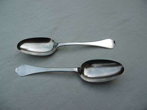 1706 VERY RARE PAIR OF SCOTTISH QUEEN ANNE DOGNOSE TABLESPOONS BY RICHARD RAE - ADDITIONAL PHOTO 5