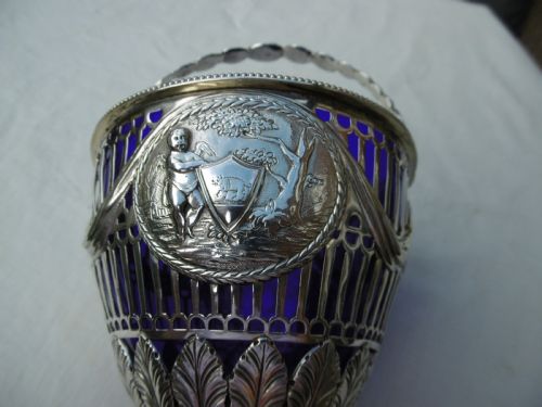 1775 STUNNING GEORGIAN ADAM STYLE LARGE SILVER SWING HANDLED BASKET SEE PHOTOS - ADDITIONAL PHOTO 3