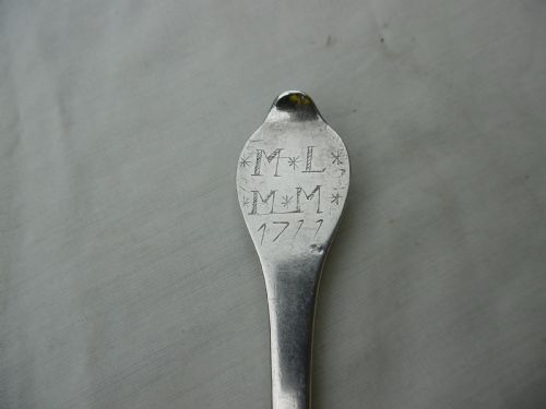 C1711 RARE PROVINCIAL DOGNOSE TABLESPOON POSSIBLY EAST ANGLIA 42G DATED 1711 - ADDITIONAL PHOTO 4