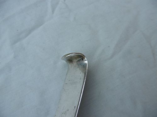 1775 RARE IRISH GEORGIAN HOOK END BASTING SPOON BY JOHN CRAIG NICE CREST 120G - ADDITIONAL PHOTO 3