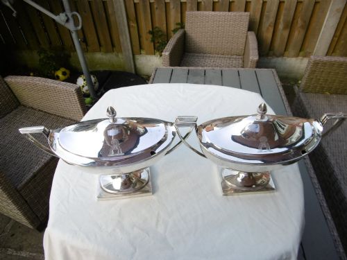 1799 MAGNIFICENT PAIR OF GEORGE 111 SILVER SAUCE TUREENS BY JOHN EMES GREAT CREST 1070 GRAMS - ADDITIONAL PHOTO 6