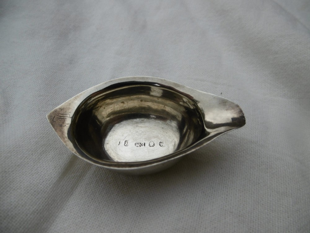 1798 rare small Georgian silver pap boat by E Mayfield 7 grams 