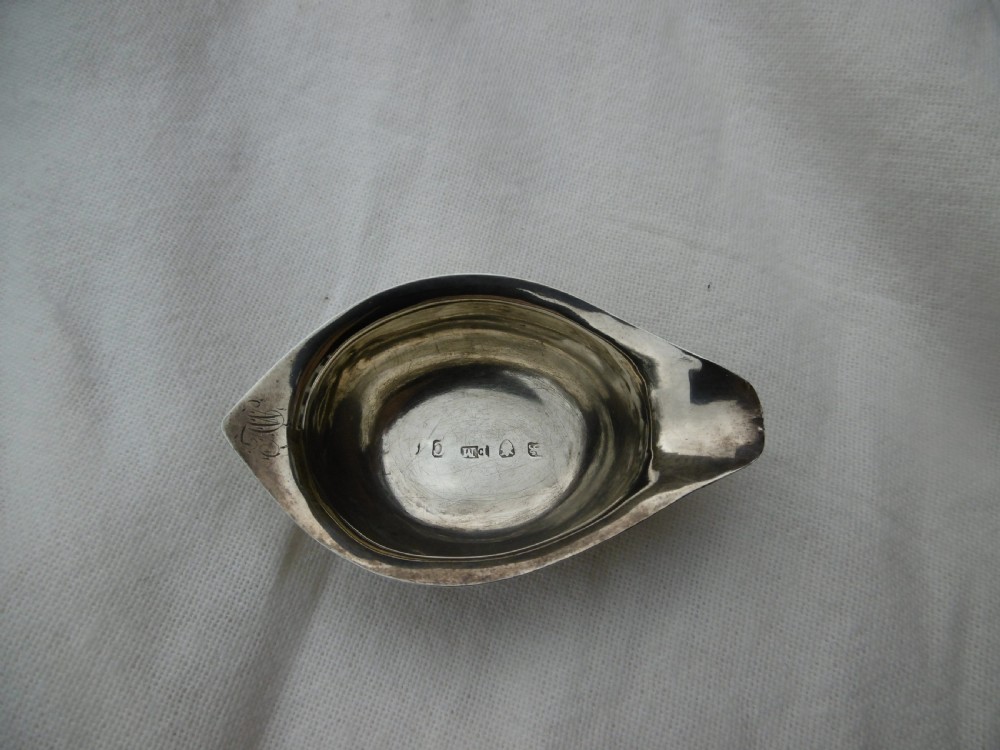 1798 rare small Georgian silver pap boat by E Mayfield 7 grams  View II