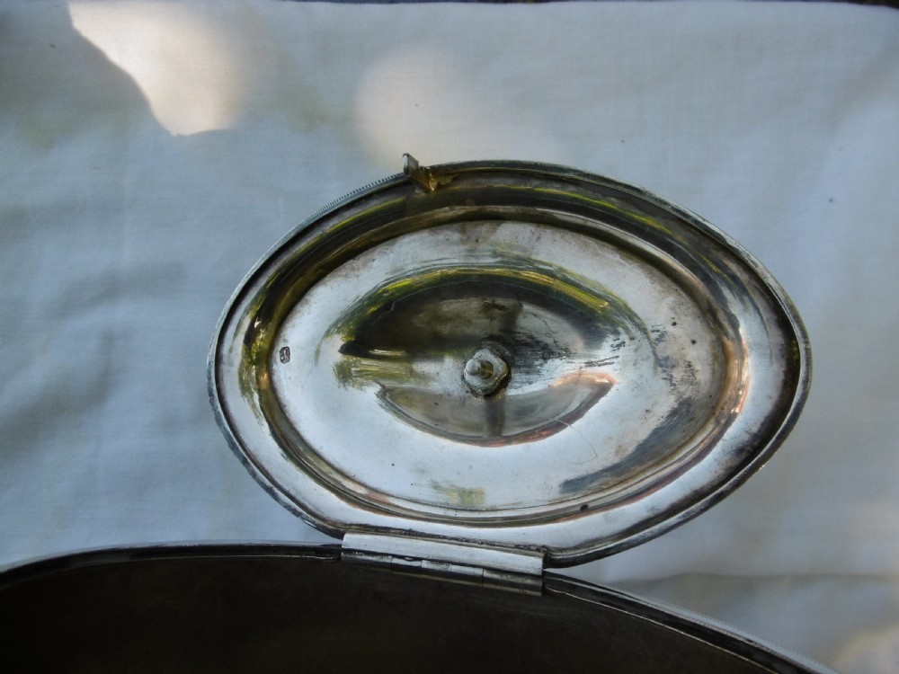 1795 stunning George 111 silver tea caddy by Henry Chawner see photos View V