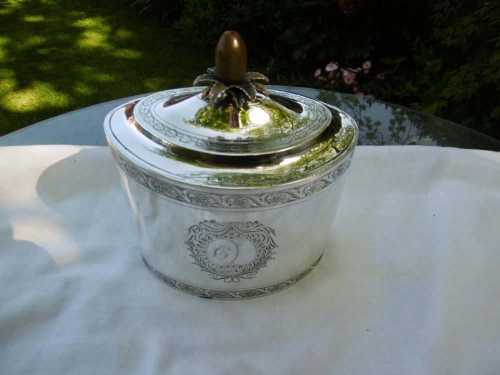 1795 stunning George 111 silver tea caddy by Henry Chawner see photos View VII