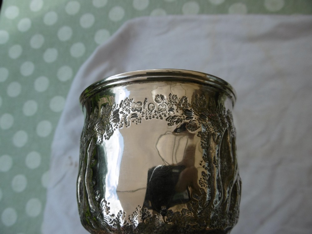 1858 fine Exeter silver goblet with Farming scenes 150 grams View IV