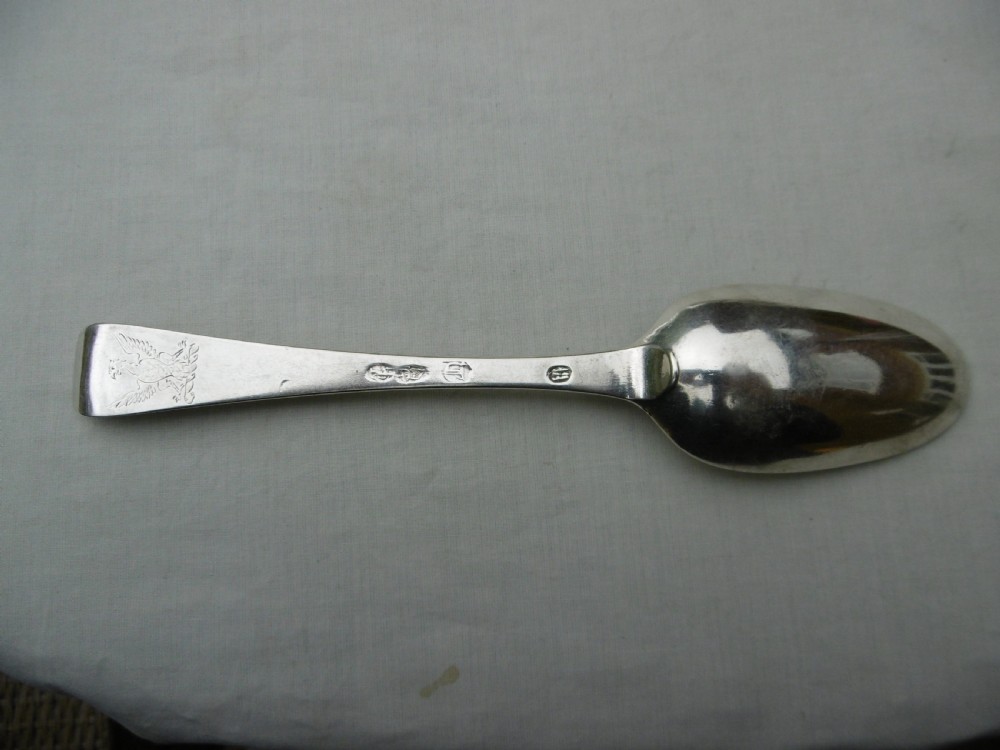 1736 very rare Irish silver spoon by Esther Forbes great marks and crest