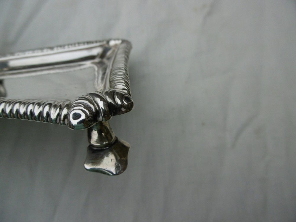 1764 fine George 111 silver snuffers tray or stand  by William Cafe 290g Great Crest View V