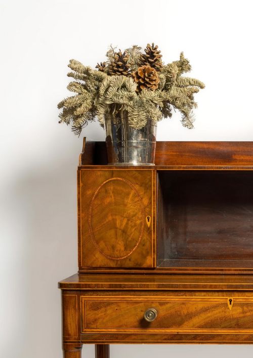 ENGLISH SHERATON PERIOD LADIES WRITING TABLE AND CABINET C18TH - ADDITIONAL PHOTO 1