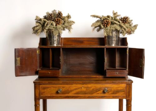 ENGLISH SHERATON PERIOD LADIES WRITING TABLE AND CABINET C18TH - ADDITIONAL PHOTO 2