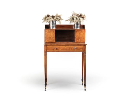 ENGLISH SHERATON PERIOD LADIES WRITING TABLE AND CABINET C18TH - ADDITIONAL PHOTO 3