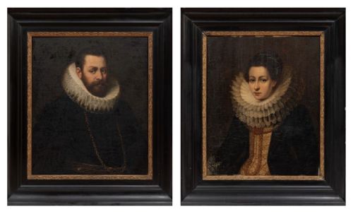 DUTCH SCHOOL PORTRAITS OF A NOBLEMAN AND LADY BOTH WITH BEAUTIFULLY INTRICATE RUFF COLLARS PRICE FOR THE PAIR - ADDITIONAL PHOTO 5