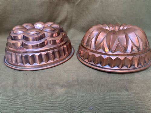 Antique copper cake moulds