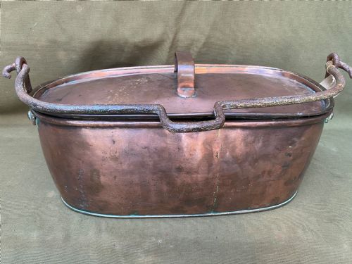 Antique copper fish kettle