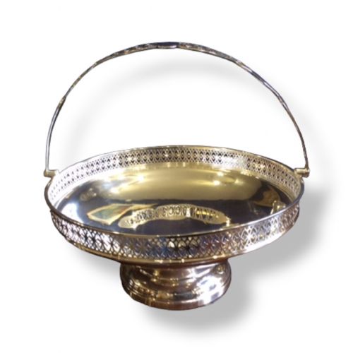 Silver swing handled fruit basket