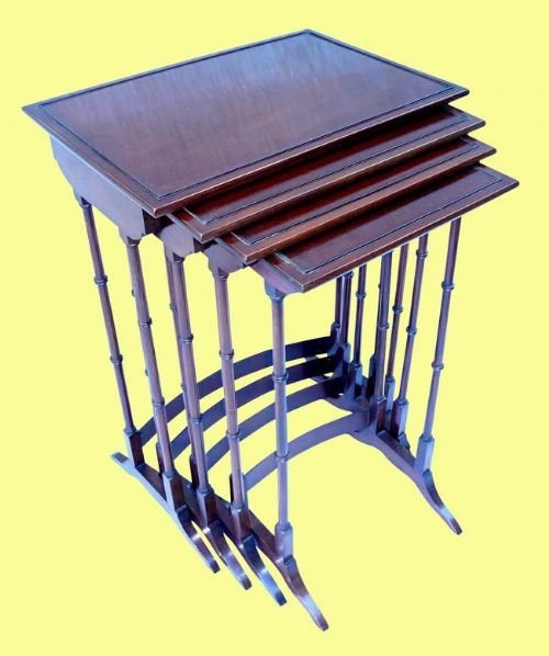 Very Good Antique Nest of Four Mahogany Tables