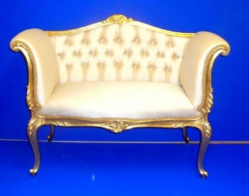 Beautiful Victorian Gilt Settee of Very Small Porportions
