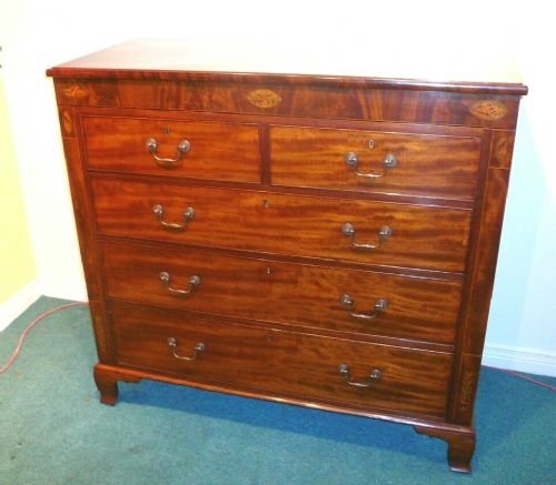 Georgian Inlaid Mahogany Chest of Antique Drawers