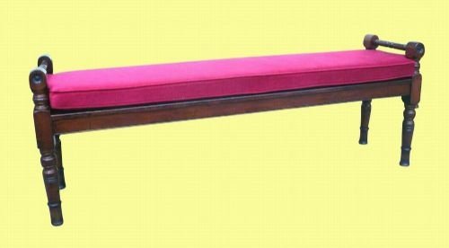 Long Victorian Mahogany Antique Window Seat
