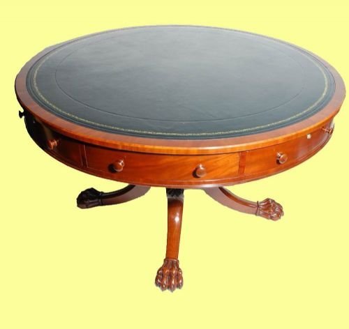 Super Quality Regency Mahogany Antique Drum Table
