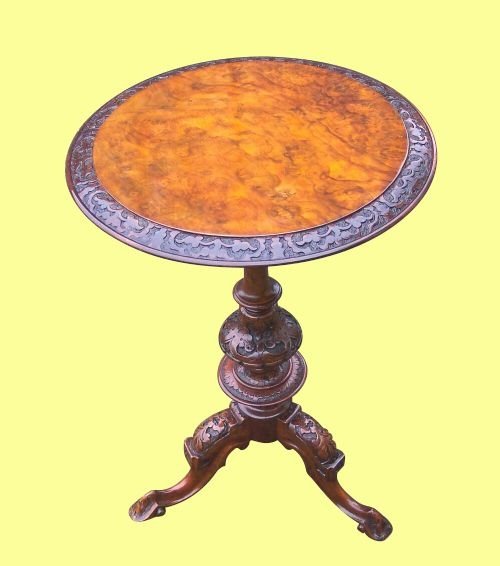 Superb Quality Victorian Burr Walnut Antique Wine Table