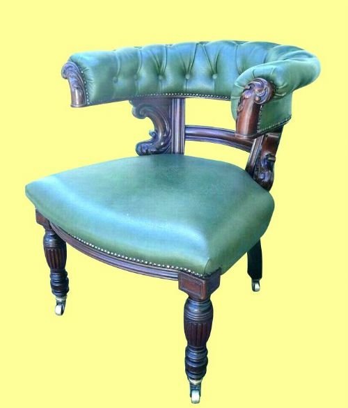 Superb Quality William IV Mahogany Antique Library / Desk  Chair