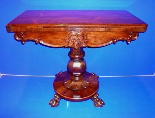 William IV Rosewood Turn Over Leaf Antique Games Table
