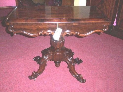 Victorian Rosewood Turnover Leaf Games Table