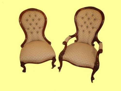An Antique  Pair of Quality  Victorian Mahogany Chairs